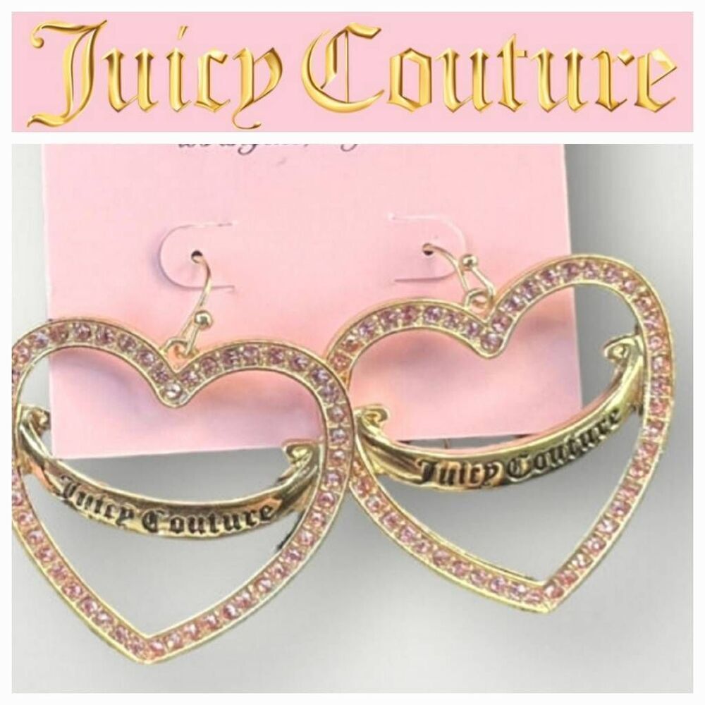 Juicy Couture Pink Rhinestone Drop Earrings